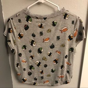 Perfect condition light gray sushi crop top